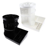 Maxbell Rotating Makeup Holder Organizer Adjustable Cosmetic Storage Box Case White