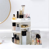 Maxbell Rotating Makeup Holder Organizer Adjustable Cosmetic Storage Box Case White
