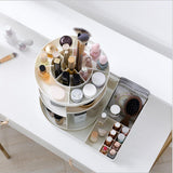 Maxbell Rotating Makeup Holder Organizer Adjustable Cosmetic Storage Box Case White
