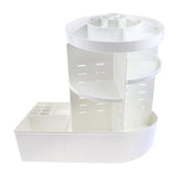 Maxbell Rotating Makeup Holder Organizer Adjustable Cosmetic Storage Box Case White