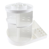 Maxbell Rotating Makeup Holder Organizer Adjustable Cosmetic Storage Box Case White