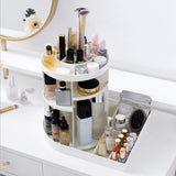 Maxbell Rotating Makeup Holder Organizer Adjustable Cosmetic Storage Box Case White