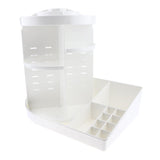 Maxbell Rotating Makeup Holder Organizer Adjustable Cosmetic Storage Box Case White