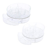 Maxbell 360 Rotate Makeup Storage Organizer Stand Shelf w/ Drawers for Cosmetics Diamond Pattern