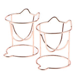 Maxbell 2x Makeup Powder Puff Display Stand Holder Egg Sponge Organizer Drying Shelf Rose Gold