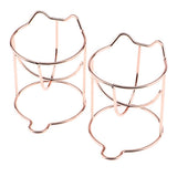 Maxbell 2x Makeup Powder Puff Display Stand Holder Egg Sponge Organizer Drying Shelf Rose Gold