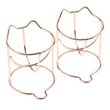 Maxbell 2x Makeup Powder Puff Display Stand Holder Egg Sponge Organizer Drying Shelf Rose Gold