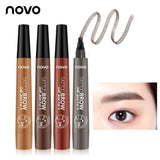 Maxbell Tattoo Eyebrow Pen Waterproof Brow Gel Tint Fork Tip Long Last Liner Reddish Brown