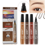 Maxbell Tattoo Eyebrow Pen Waterproof Brow Gel Tint Fork Tip Long Last Liner Reddish Brown