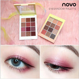 Maxbell 12 Color Matte Shimmer Eyeshadow Palette Waterproof Makeup Smoky Eye Shadow 03
