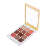 Maxbell 12 Color Matte Shimmer Eyeshadow Palette Waterproof Makeup Smoky Eye Shadow 03