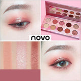 Maxbell 10 Colors Beauty Eyshadow Makeup Palette Matte & Shimmer Warm Wind Rose