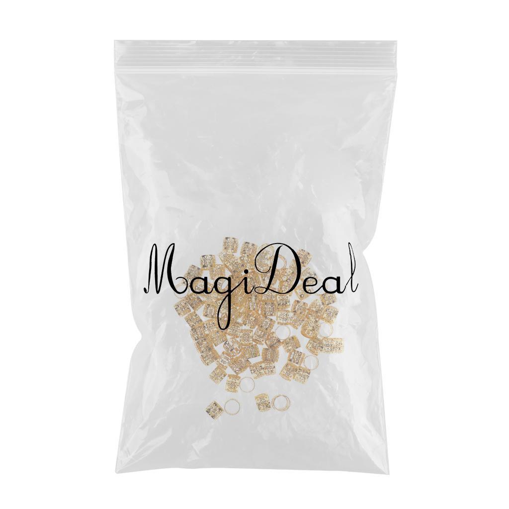 Maxbell 100Pcs Heart Metal Cuff Hair Extension Decorations Dreadlocks Beads Gold - Aladdin Shoppers
