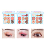 Maxbell Matte Shimmer 9 Color Eyeshadow Palette Blendable Eye Shadow Powder Grapefruit