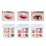 Maxbell Matte Shimmer 9 Color Eyeshadow Palette Blendable Eye Shadow Powder Grapefruit