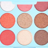 Maxbell Matte Shimmer 9 Color Eyeshadow Palette Blendable Eye Shadow Powder Roseate