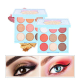 Maxbell Matte Shimmer 9 Color Eyeshadow Palette Blendable Eye Shadow Powder Roseate