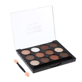 Maxbell 12 Colors Beauty Makeup Eye Shadow Palette Matte Shimmer Set w/ Brush Brunet