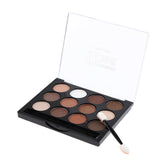 Maxbell 12 Colors Beauty Makeup Eye Shadow Palette Matte Shimmer Set w/ Brush Brunet