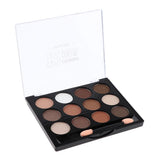 Maxbell 12 Colors Beauty Makeup Eye Shadow Palette Matte Shimmer Set w/ Brush Brunet