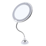 Maxbell Flexible Gooseneck 10X Magnified Lighted Makeup Shaving Swivel Mirror 7.9"