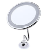 Maxbell Flexible Gooseneck 10X Magnified Lighted Makeup Shaving Swivel Mirror 7.9"
