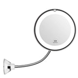 Maxbell Flexible Gooseneck 10X Magnified Lighted Makeup Shaving Swivel Mirror 7.9"