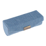 Maxbell Denim Lip Gloss Holder Lipstick Storage Case Container with Mirror for Purse Light Blue