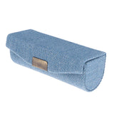 Maxbell Denim Lip Gloss Holder Lipstick Storage Case Container with Mirror for Purse Light Blue