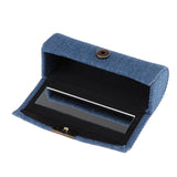 Maxbell Denim Lip Gloss Holder Lipstick Storage Case Container with Mirror for Purse Sky Blue