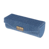 Maxbell Denim Lip Gloss Holder Lipstick Storage Case Container with Mirror for Purse Sky Blue