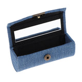 Maxbell Denim Lip Gloss Holder Lipstick Storage Case Container with Mirror for Purse Sky Blue