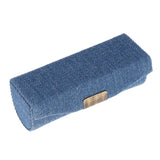 Maxbell Denim Lip Gloss Holder Lipstick Storage Case Container with Mirror for Purse Sky Blue