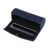 Maxbell Denim Lip Gloss Holder Lipstick Storage Case Container with Mirror for Purse Dark Blue