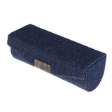 Maxbell Denim Lip Gloss Holder Lipstick Storage Case Container with Mirror for Purse Dark Blue