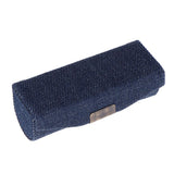 Maxbell Denim Lip Gloss Holder Lipstick Storage Case Container with Mirror for Purse Dark Blue