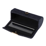 Maxbell Denim Lip Gloss Holder Lipstick Storage Case Container with Mirror for Purse Purplish Blue