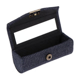 Maxbell Denim Lip Gloss Holder Lipstick Storage Case Container with Mirror for Purse Purplish Blue