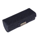 Maxbell Denim Lip Gloss Holder Lipstick Storage Case Container with Mirror for Purse Purplish Blue