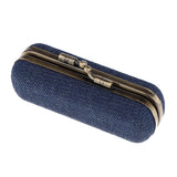 Maxbell Lipstick Case Holder Box Organizer Bag with Mirror for Ladies Dark Blue