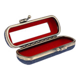 Maxbell Lipstick Case Holder Box Organizer Bag with Mirror for Ladies Dark Blue