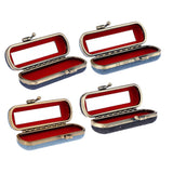 Maxbell Lipstick Case Holder Box Organizer Bag with Mirror for Ladies Dark Blue
