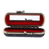 Maxbell Lipstick Case Holder Box Organizer Bag with Mirror for Ladies Black Blue