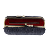 Maxbell Lipstick Case Holder Box Organizer Bag with Mirror for Ladies Black Blue