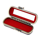 Maxbell Lipstick Case Holder Box Organizer Bag with Mirror for Ladies Black Blue