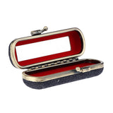 Maxbell Lipstick Case Holder Box Organizer Bag with Mirror for Ladies Black Blue