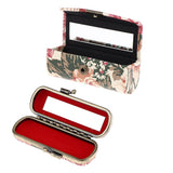Maxbell Peony Lip Gloss Holder PU Lipstick Storage Case with Mirror for Travel 03