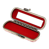 Maxbell Peony Lip Gloss Holder PU Lipstick Storage Case with Mirror for Travel 03