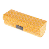 Maxbell PU Leather Single Lipstick Case Holder Storage Box w/Mirror for Purse Yellow
