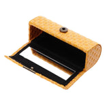 Maxbell PU Leather Single Lipstick Case Holder Storage Box w/Mirror for Purse Yellow